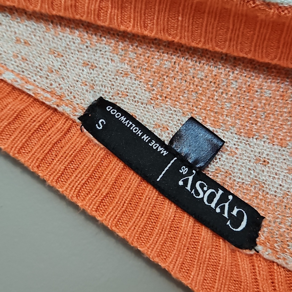 Gypsy 05 Small Orange Oversized Vibrant Fun Bright Spring Summer Sleeveless Top - Picture 3 of 8